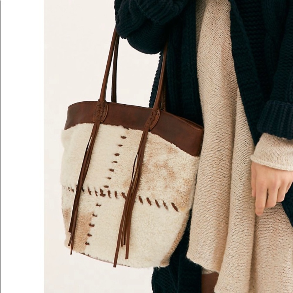 Brenda knight x free people Preston shearling tote